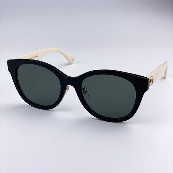 NEW GUCCI LOGO GG1002SK 004 Black White Gray Round Women Sunglasses - Picture 4 of 11